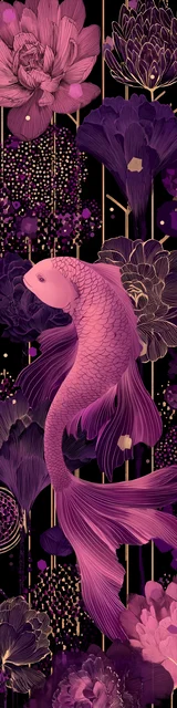 Free printable fish bookmark featuring wispy fish pair